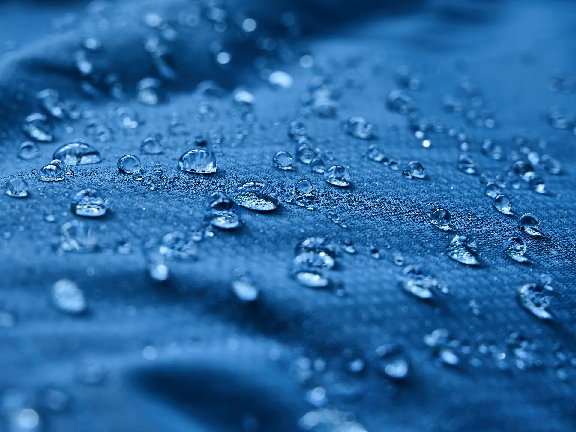 Vattent&auml;t skaljacka med vattenp&auml;rlor p&aring; ytan